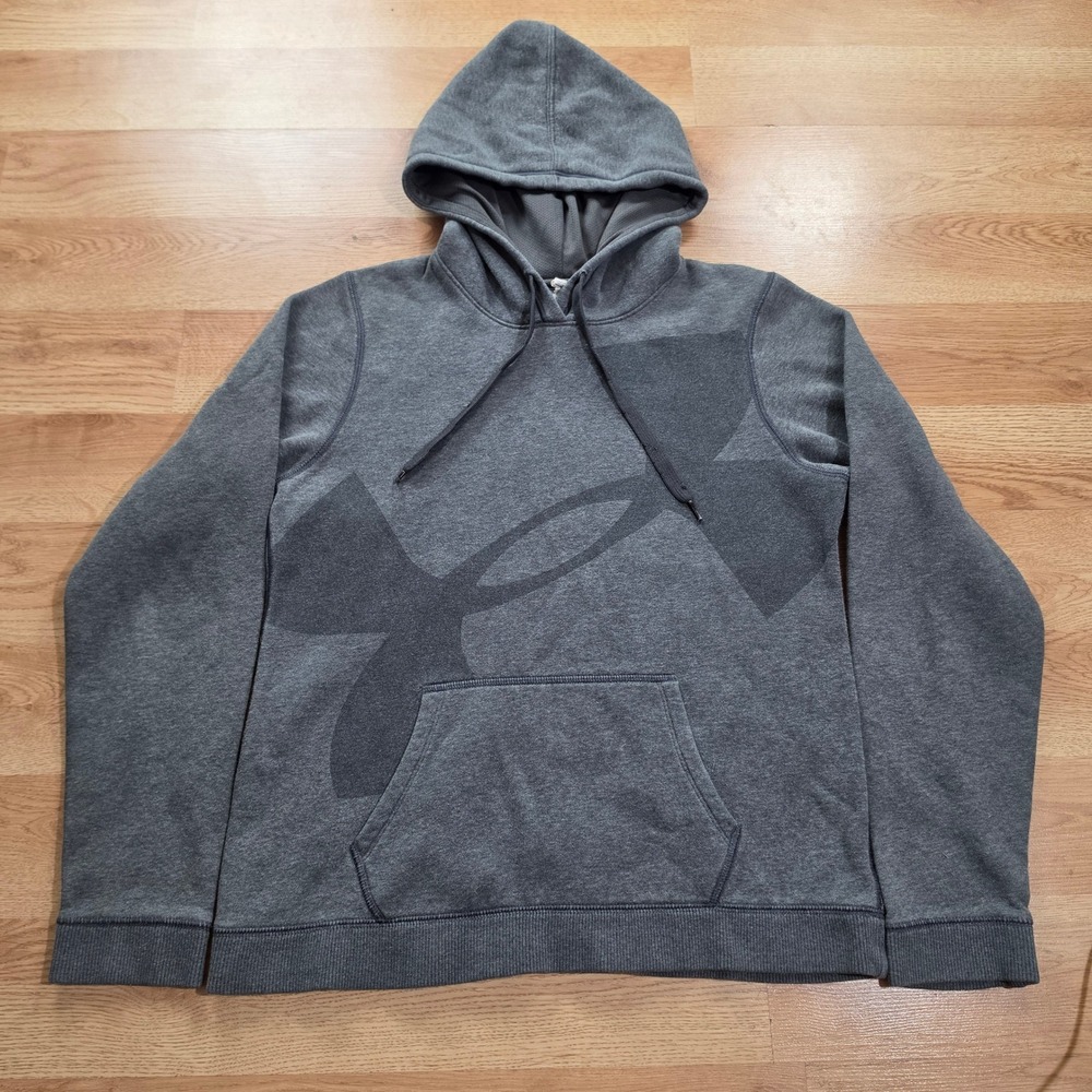 Under Armour Hoodie Mens Medium Allseasongear Semi-Fitted Logo Gray